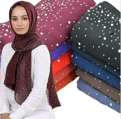 China Malaysian Scarf Fashion Chiffon Porcelain Diamond Hot Chiffon Scarf For Ladies Scarf for sale