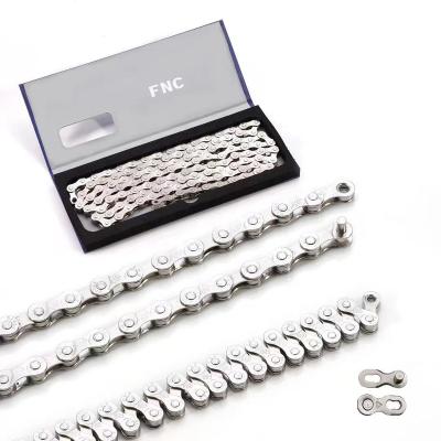 China FNC 8 Speed ​​High Quality Stainless Steel Road Bike Mountain Bike Silver Anti-rust Non-Hollow Chain for sale