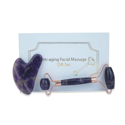 China Jade Beauty Products Skin Care Tools Amethyst Jade Face Roller Whitening for sale