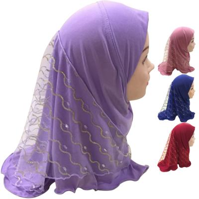 China Polyester Wholesale Direct Selling Style Hijabs Manufacturers Stock New For Little Girls Hijabs Instant Hijab Kids for sale