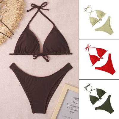 China Hot Blue Swimwear Women Mature Yinling Waist Thong Swimsuit Wholesale Plus Bikini 2 Piece Swimsuit Panties Set Lady Swimsuits for sale