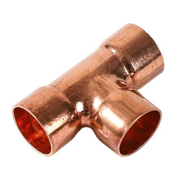 China For plumbing connection High Quality made in china welding refrigerator air conditioner Pipe tee 3-way copper Fitting pipe for sale