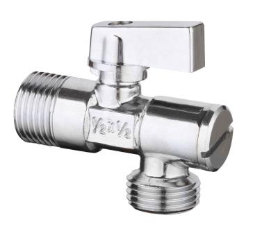 China General China Supplier Residential Plumbing Compression Quarter Turn 2-way Brass Chrome Plated Angle Water Shut-off  Stop Valve for sale