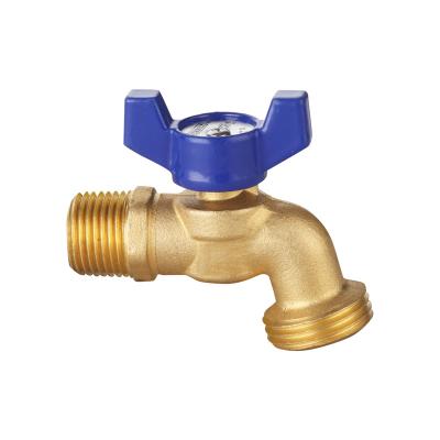 China Modern Angle Valve Low Pressure Brass Switching Male Hose bib With Aluminum Butterfly Handle for sale