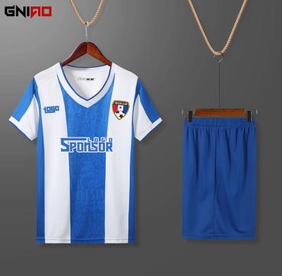 China Comfortable 100% Polyester Sublimated Football Club Soccer Jersey Set With OEM Service for sale