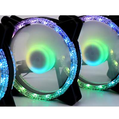 China Computer Case RGB Fan Computer Chassis Fan Rainbow LED Light for CPU Cooler Ultra Quiet High Airflow for sale