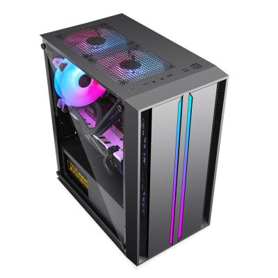 China With mini fan atx case gaming case with tempered glass on desktop for sale