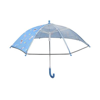 China Factory Wholesale Outlet Umbrella Children's Factory Handle Cartoon Transparent Curved Umbrella For Kids for sale