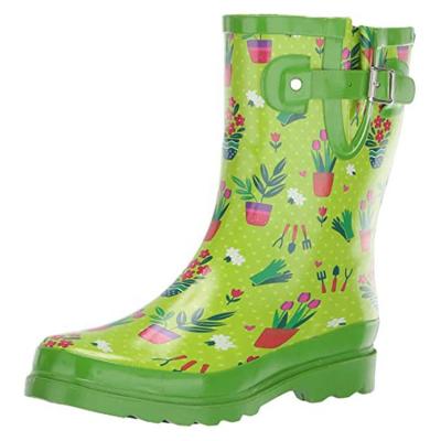 China Hot Selling Fashion Women Raincoat With Buckle Rain Boots Waterproof Rubber Rain Boots for sale