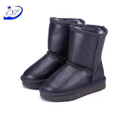 China Fashion Trend Kids Snow Boots 100% Genuine Leather Ankle Boots Warm Waterproof Winter Boots for sale