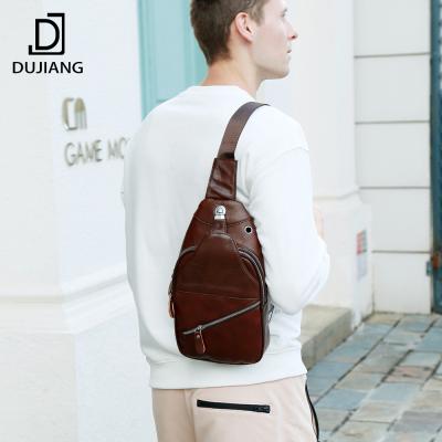 China DUJIANG Daily Use Shoulder Sling Genuine Leather Bag Men Whip Cheap Cross - Body Bags Trunk Bag Men for sale