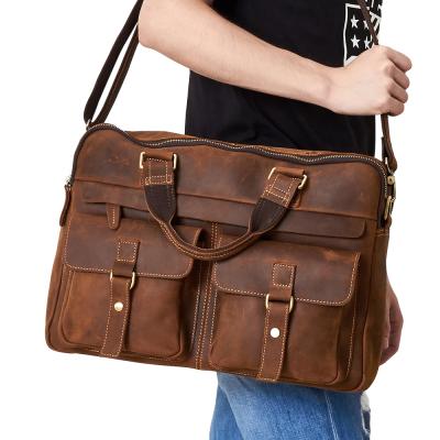 China DUJIANG Daily Use Cheap Laptop Bags 17 Inch Leather Laptop Bags Genuine Leather Laptop Bag For Men for sale