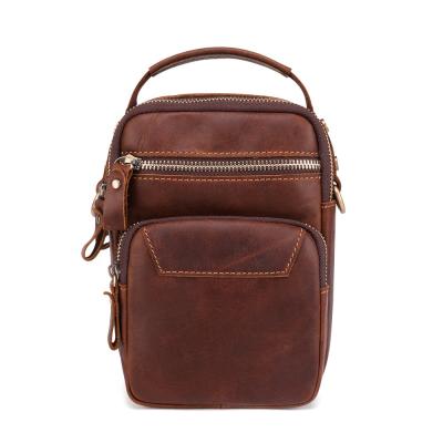 China Latest High Quality Brown/Body Wholesale Mens Goods Genuine Leather Shoulder Bags Sling Bag Leather Man for sale