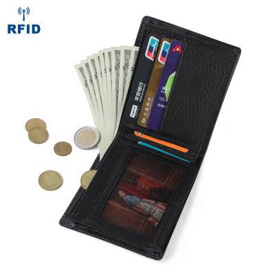 China Minimalist RFID Wallet Card Holder Wallet Leather Real Genuine Leather Wallet for sale