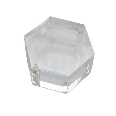 China Clear Hexagon Ring Box Jewelry Boxes Acrylic Jewelry Package Wedding Ring Box for sale