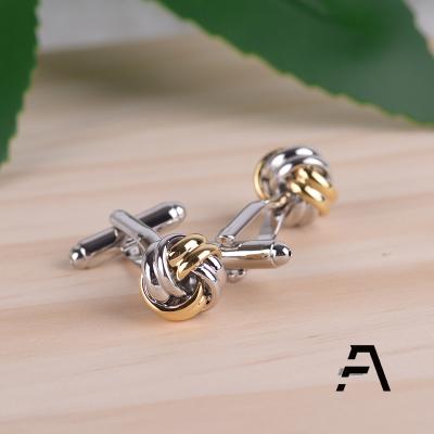 China Casual Wear Gold Knot And Twist Cufflinks With Metal for sale