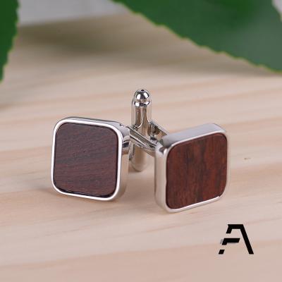 China Casual Wear Wooden Cufflinks For Suit Stainless Steel Cufflinks for sale