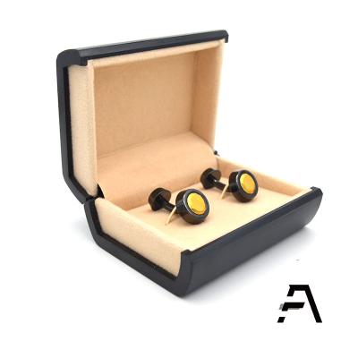 China Luxury Black Custom Jewelry Cufflinks Jewelry Gift Box Logo Package for sale