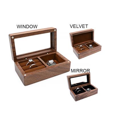 China Wooden Jewelry Package Ring Organizer Case Earring Display Box Travel Jewelry Storage Box for sale