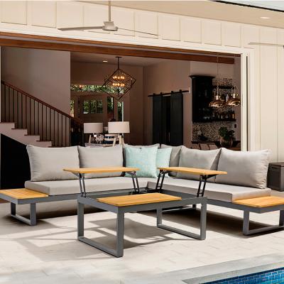 China Uland Modern Patio Garden Furniture Outdoor Sofa Set Outdoor Aluminum Sofa 3 Pc for sale