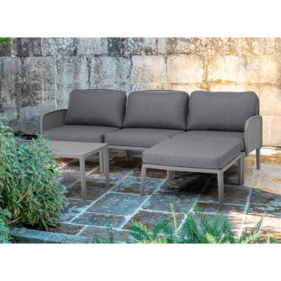 China Uland Modern Garden Patio Furniture 3Pcs Outdoor Modular Plastic Garden Furniture Sofa for sale