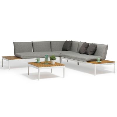 China Modern Uland L Shape Sofa Aluminum Garden Sofa Set Outdoor Garden Furniture Sectional Sofa for sale