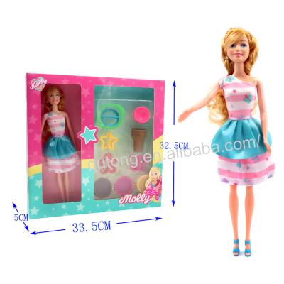 China Cartoon Toy DIY Shape Lovely PVC Plastic Dolls For Girls With Mud And Mold Sets Molly Dolls for sale