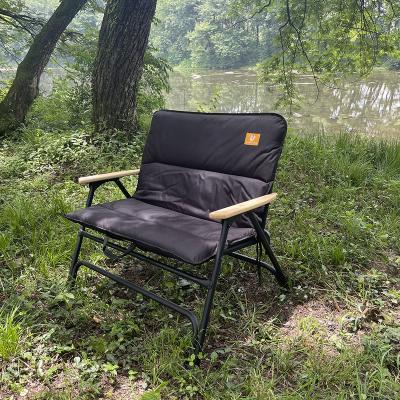 China Party portable foldable camping chair Alu. Folding Sponge Mat Chair Double Sofa Picnic Party Railing Armrest Outdoor Indoor Winter And Holiday Wooden Colony Home for sale