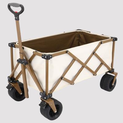 China Camping Fishing Beach Outdoor Wagon Utility Folding Wagon  Cart  Sand Beach ,7 inch Wheels Camping Trolley Outdoor Wagons for sale