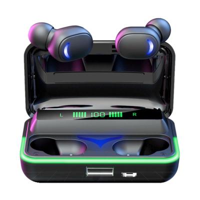 China In-Ear Tws E10 BT 5.1 Lamp Color Good Bass Sound Breathing Wireless Earbuds In-Ear Headset Gaming Earbuds for sale