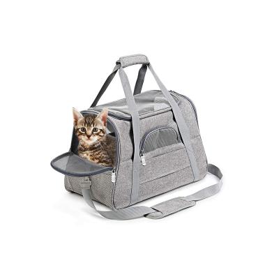 China Viable Wholesale Luxury Small Folding Airline Approved Portable Collapsible Dog Cat Travel Carrier for sale