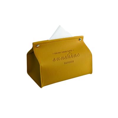 China Outdoor Hot Selling Portable Tissue Box Organizer Holders Leather Tissue Box Holder For Car for sale