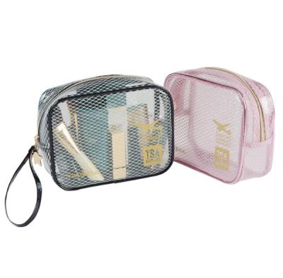 Chine Waterproof Small Cosmetic Bag Makeup Bag Durable Customized Color Logo PVC PU Pink Pink Free Design à vendre