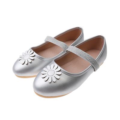 China 2021 Drop Big Girls Children's Shoes PU Round Head Cartoon Dress Party Casual Shoes New Daisy Flat Princess Shoes Te koop