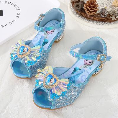 China Lovely Princess Shoes Durable Spring Autumn Pu Leather With Sequins Bow Knot Girl Child Dancing Shoes Kids Sandals Shoes for sale