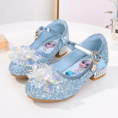 China Durable Sequin Girls Princess Party Dress Shoes For Wedding Pageant Bridesmaids Shoes To Match Evening Dress Kids High Heel Shoes for sale