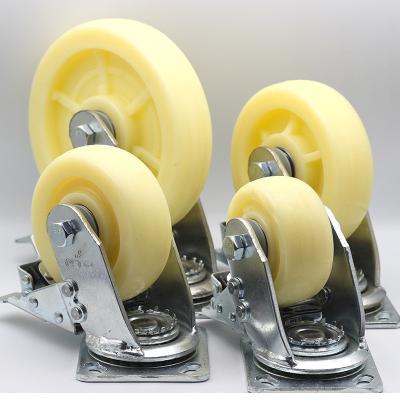 China swivel & Rigid Mm 160mm Heavy Duty Industrial Caster Wheel 8inch Nylon Caster Wheel 200 2 Ton Heavy Duty Caster Wheels for sale