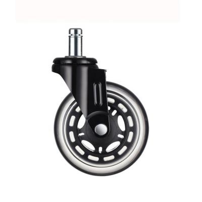 China Contemporary Clear 2.5/3 Inch Caster Office Swivel Chair Wheel PP Threaded Stem Casters With Brake for sale