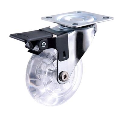 China Flat Caster Casters Contemporary Light Duty Universal Wheel Double Brake for sale