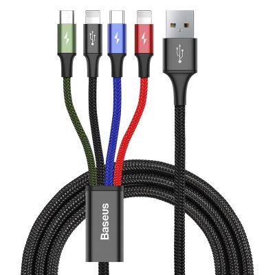 China Multi Function 3 in 1 High Quality Mobile Phone Fast Charging Three USB Cable Multi Function Mobile Phone in One Data Charging Cable for sale