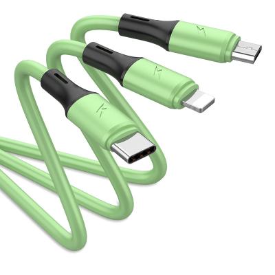 China Multi Function New Arrival 3 Plug 3 In 1 Micro Usb Magnetic Fast Charging Cable Type Usb C Phone Data Cable Charger For Samsung Android IOS for sale