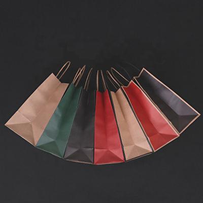 China Custom Full Color Recyclable Recyclable Logo Shop Paper Shopping Bag Kraft Paper Bags Wholesale bolsa de papel for packaging for sale