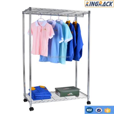 China Light Duty Commercial Metal Clothes Rack Carbon Steel Hanger Rack Clothes Shelf Clothes Shelves for sale