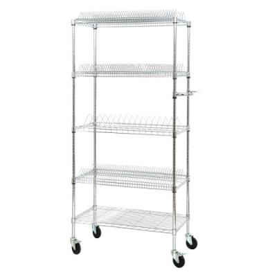 China Rust Proof 5 Layers Multiple Shelf Organized SMT Coil Storage Metal Cart Component Trolley for sale