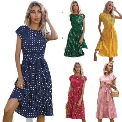 China Summer Breathable Fashion A Line Dot Dress Pary Dress Women Printed Even Elegant Casual Dress for sale