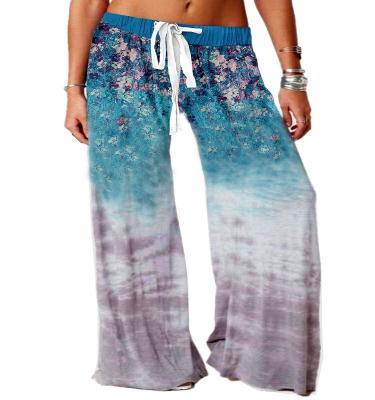 China Fashionable Autumn Fashion Casual Straight Loose Gradient Print Tie Dye Yoga Wide Leg Sports Pants Pants for sale