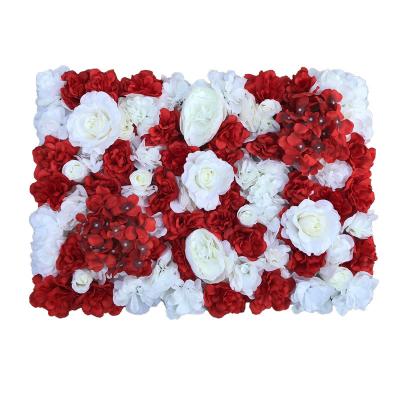 China Decoration Wedding Artificial Rose Wall Flower Wall Panels White Silk Flowers for sale