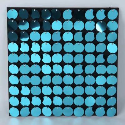 China Black Flat Back Panel Shimmer Circular Sequin Wall Backdrop Birthday Wedding Decoration SY-23 for sale