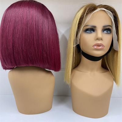 China Other GL-2023 Wholesales 12a Grade Super SDD 4x4 Double Drawn Lead Short Wigs With Bangs Brazilian Hair Wigs for sale