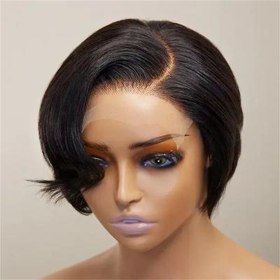 China The Other GL 13x4 Pixie Curls Wig Pre Plucked With Short Brazilian Pixie Wig Glueless Lace Frontal Pixie Cut Human Hair Baby Hair Wigs for sale